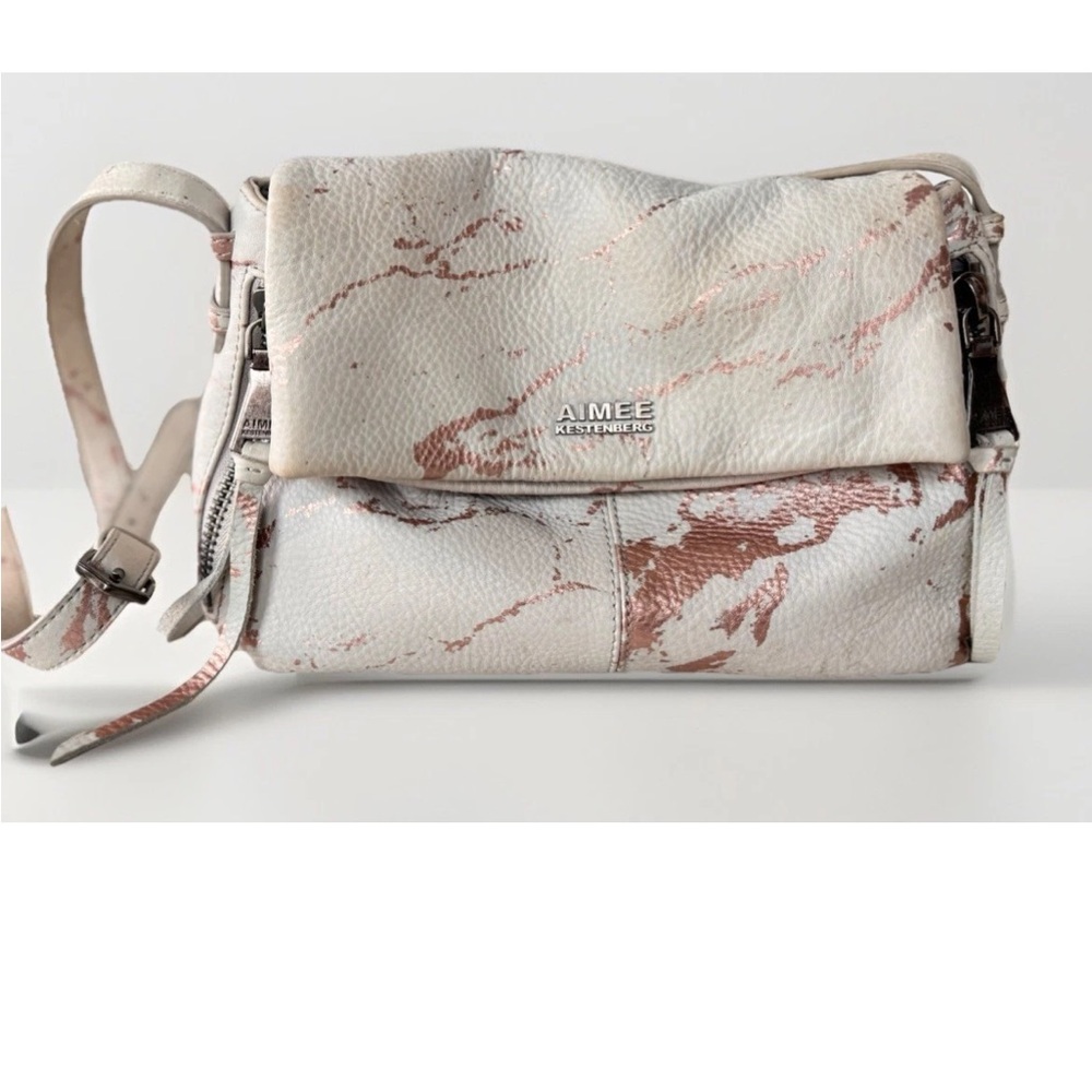 Aimee Kestenberg Bali Hobo Lamb Leather Light Rose Handbag Crossbody